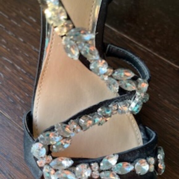 Badgley Mischka Jewel Shoes - Size 5.5 - Black with Rhinestone embellishments - Picture 9 of 13